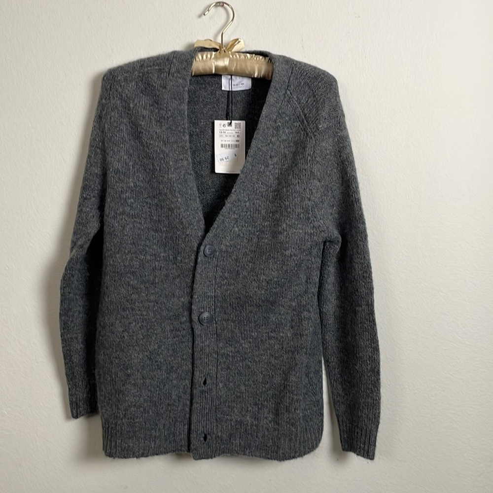 Zara charcoal gray 4 button down sweater